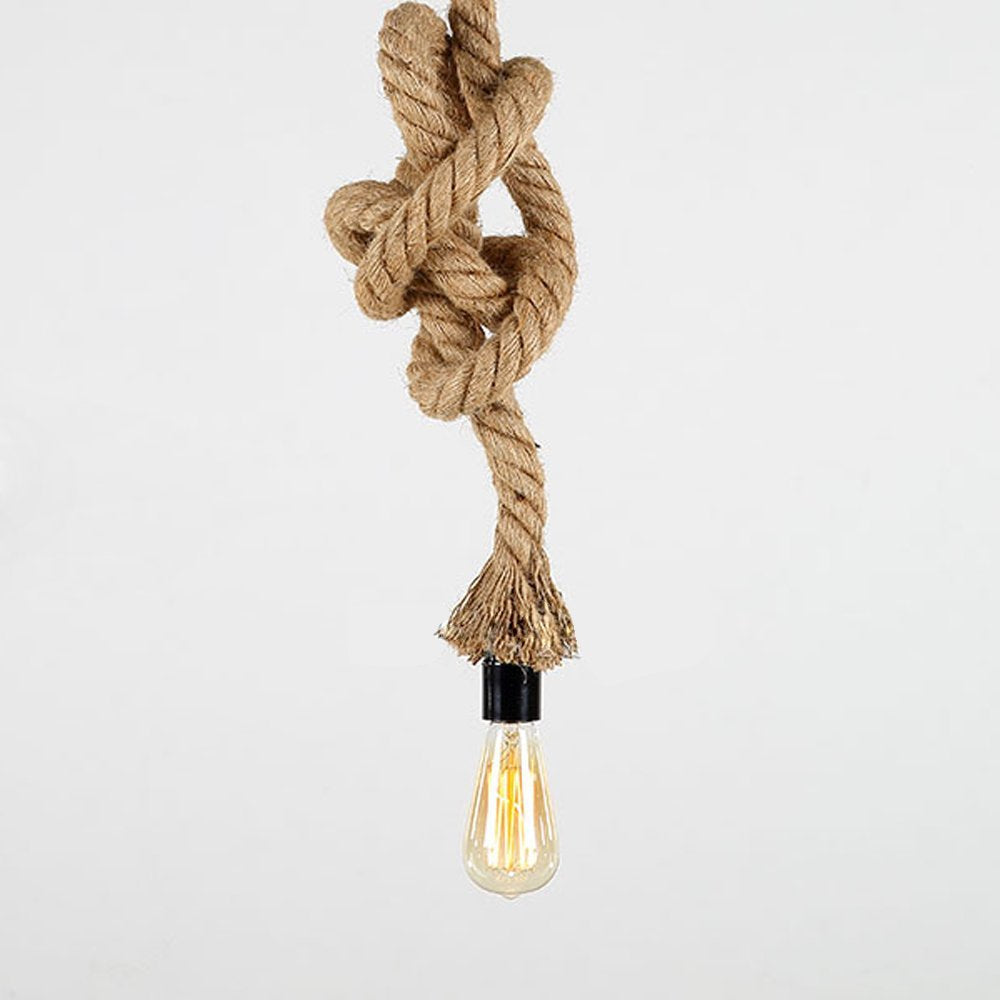 Country Retro Hemp Rope Pendant Light -Homdiy