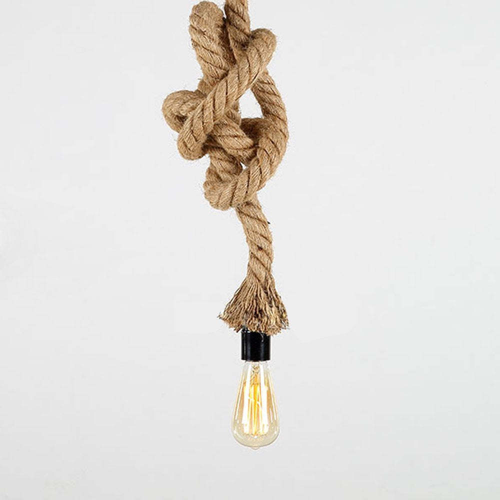 Country Retro Hemp Rope Pendant Light -Homdiy