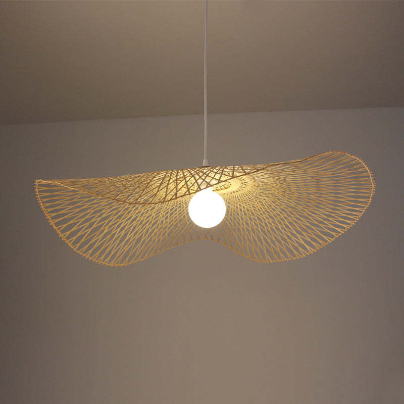 Handmade Bamboo Woven Pendant Light Country Wicker Lamp Shade -Homdiy