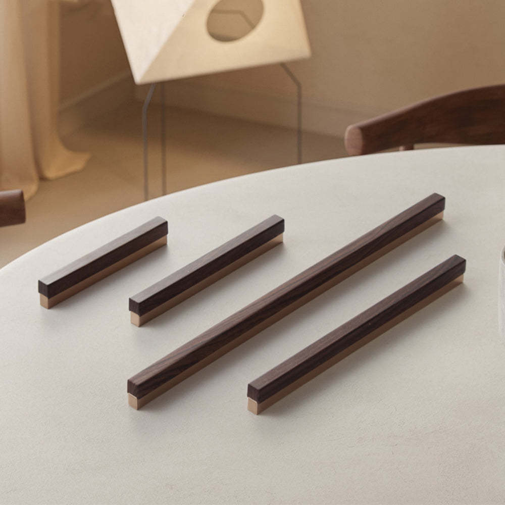 Nordic Walnut Texture Handle Wardrobe Cupboard Door Kitchen Cabinet Handles -Homdiy