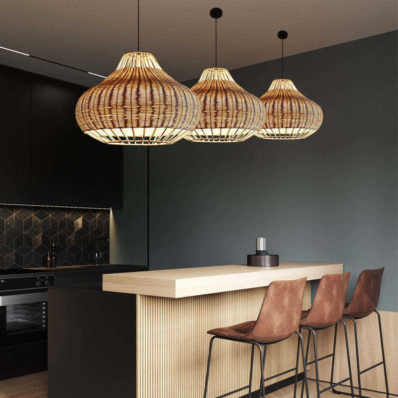 Handmade Natural Rattan Pendant Light -Homdiy