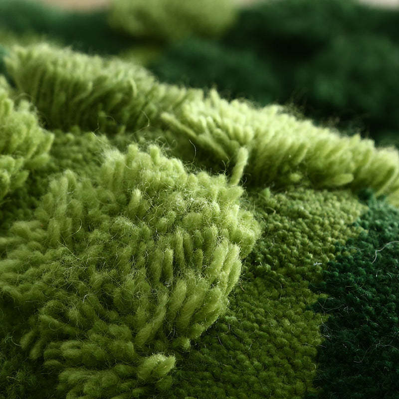 Handmade 3D Round Carpet Moss Forest Wool Area Rug -Homdiy