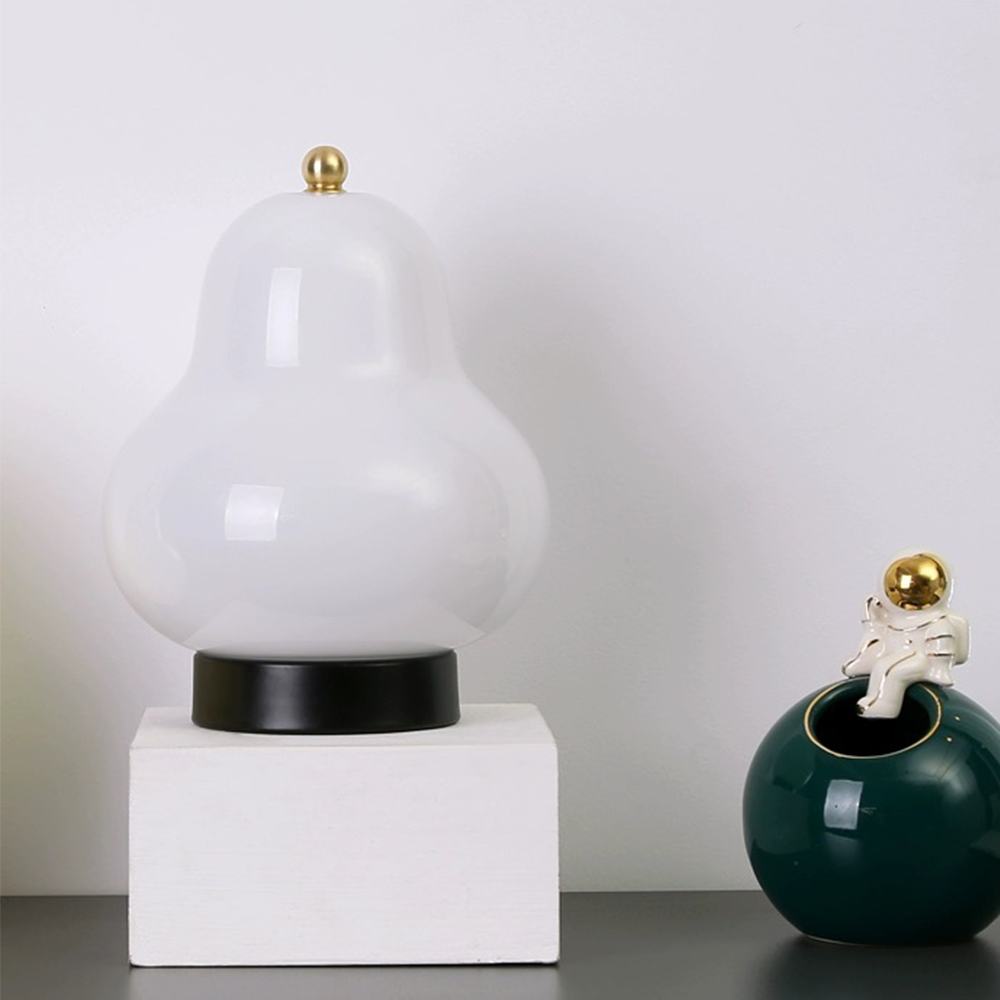 French Cream Pear Table Lamp Touch Portable Table Light -Homdiy