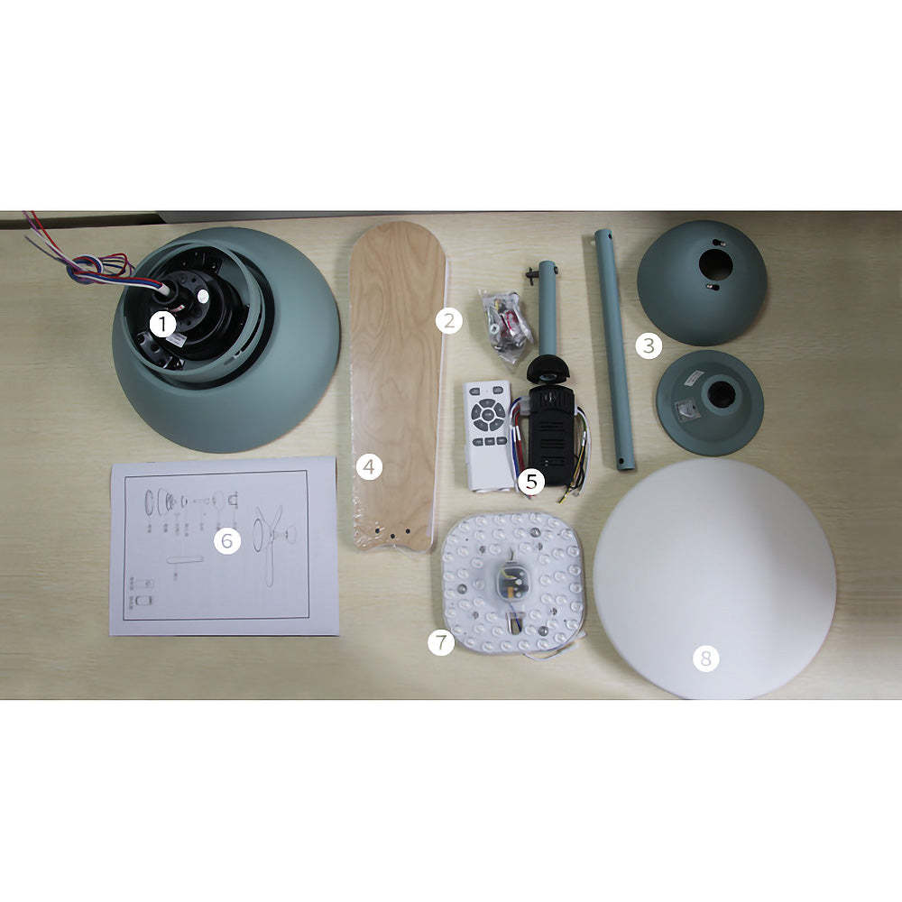 Modern Simple Flush Ceiling Fan With LED Lighting -Homdiy