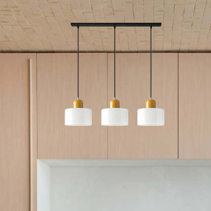 Contemporary 3-Heads Glass Pendant Light For Kitchen