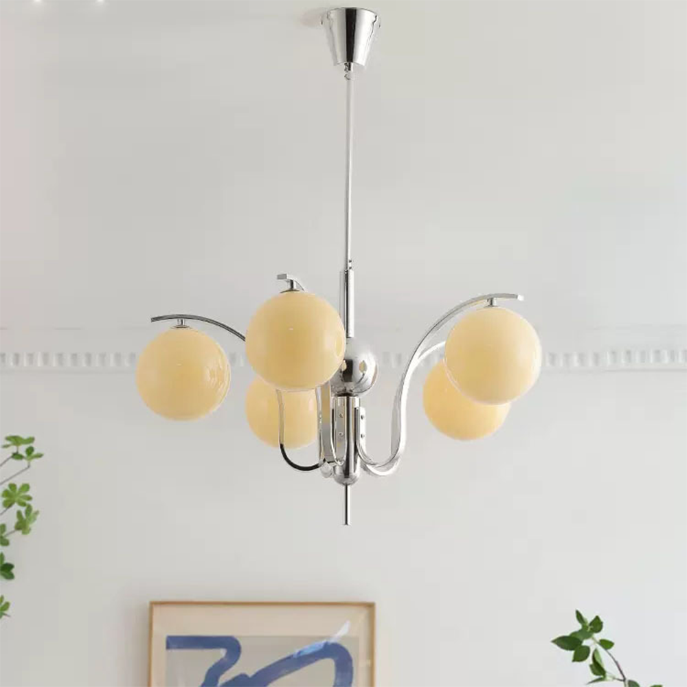 Vintage Bauhaus Glass Chandelier -Homdiy