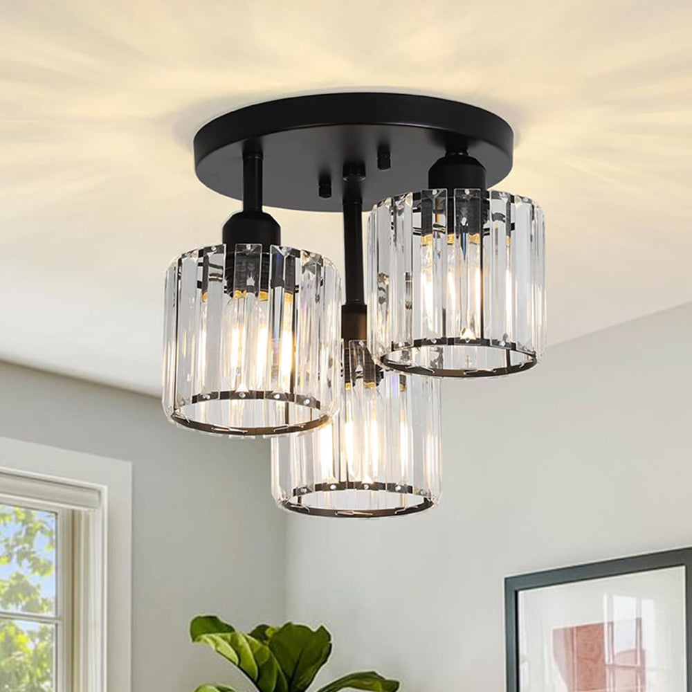 modern crystal semi flush ceiling light fixture