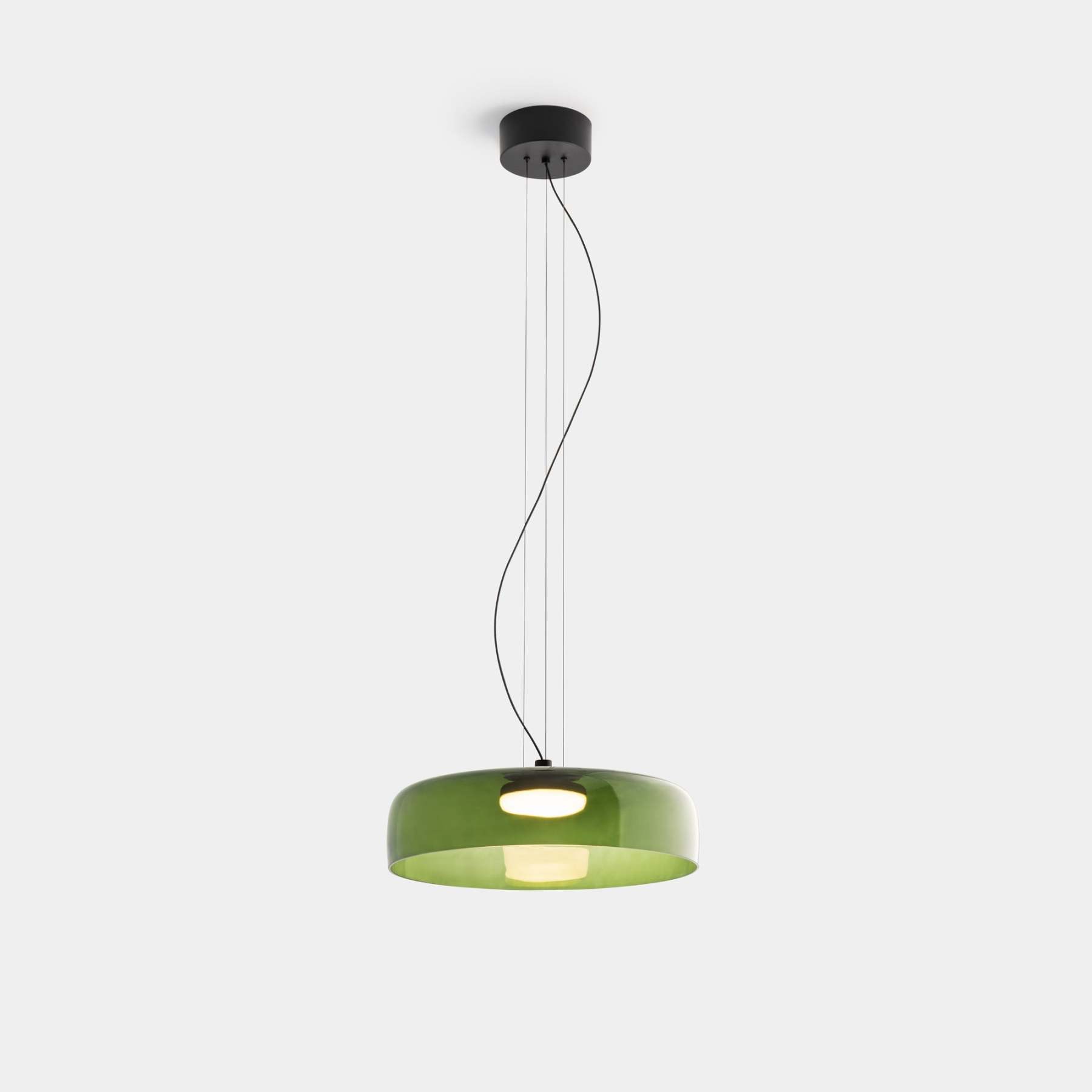 Modern Bowl-shaped Suspension Levels Glass Pendant Light -Homdiy