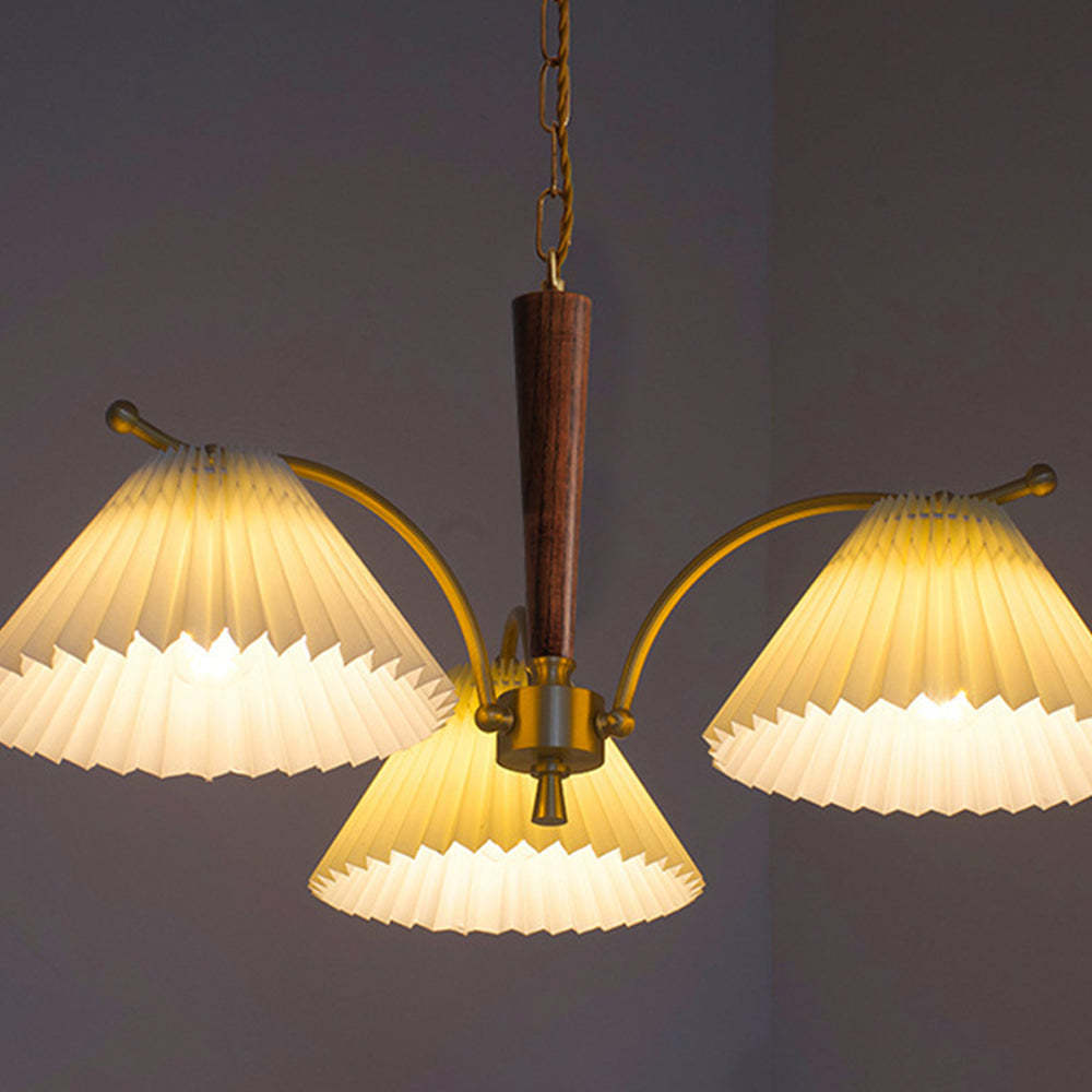 Retro Pleated Lampshade Chandelier Decoration Dining Fixture -Homdiy