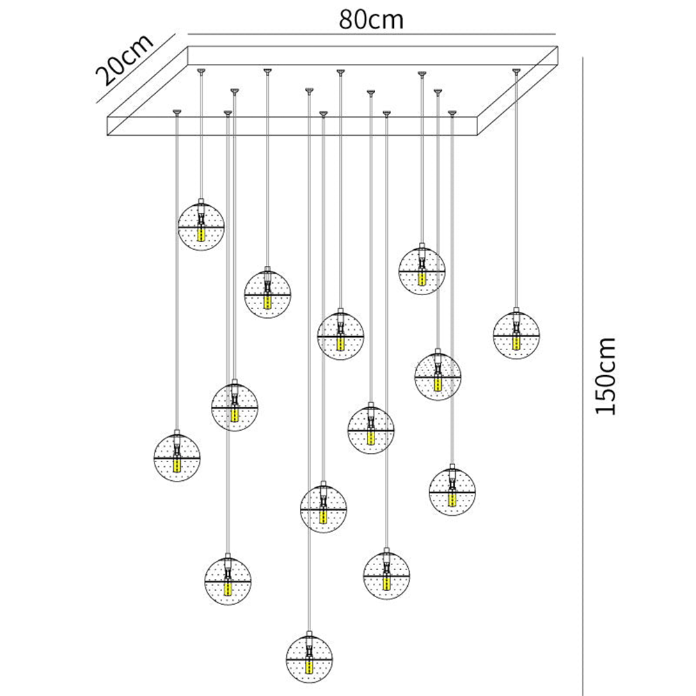 Round & Square Crystal Pendant Lamp Stairway Lamp -Homdiy