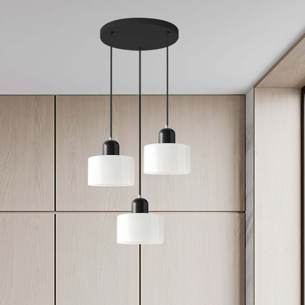 Contemporary 3-Heads Glass Pendant Light For Kitchen