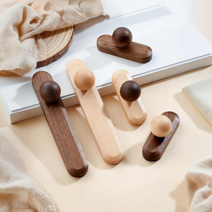 Minimalist Natural Wood Cabinet Pulls for Kitchen Drawer