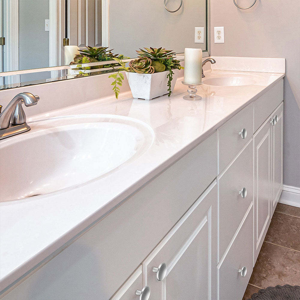 30 Pack Bathroom Cabinet Knobs Brushed Nickel Solid Round Dresser Knobs(LS4008SNB) -Homdiy