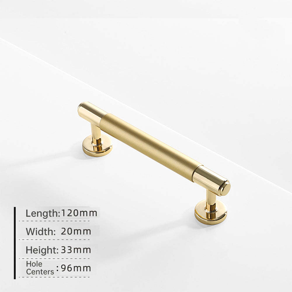 Two-Color Splicing Aluminum Alloy Gold Kitchen Cabinet Handles -Homdiy