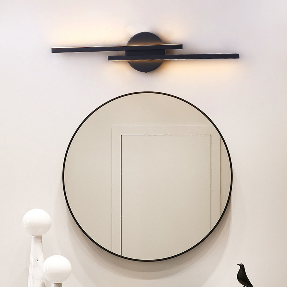 Modern LED Wall Sconce, Black Acrylic & Iron