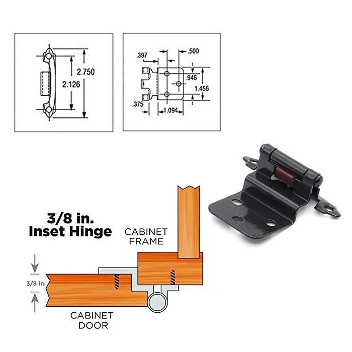 5 pair black overlay self closing hinges for cabinet(38BK) -Homdiy
