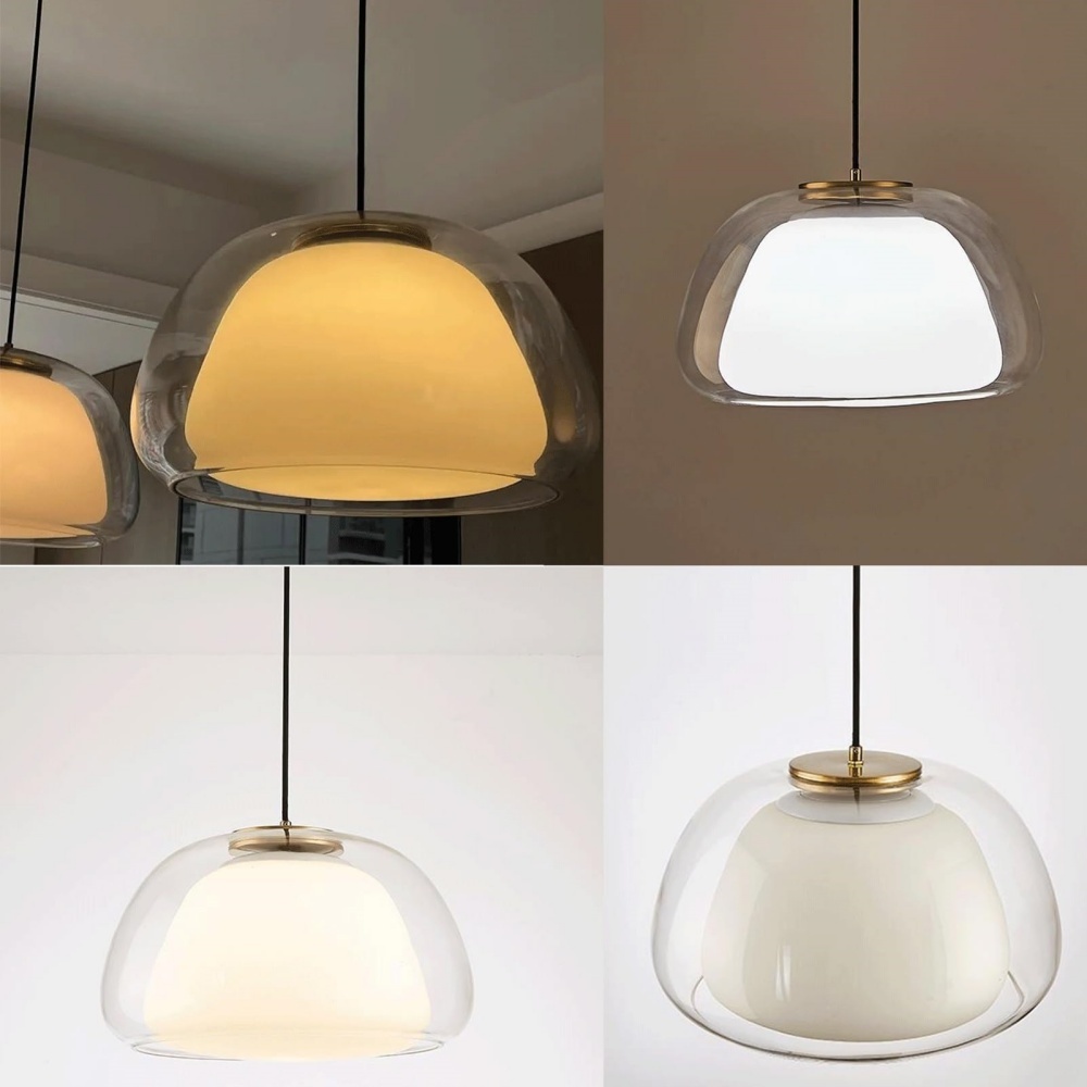 Modern Milk Glass Jelly Pendant Light -Homdiy