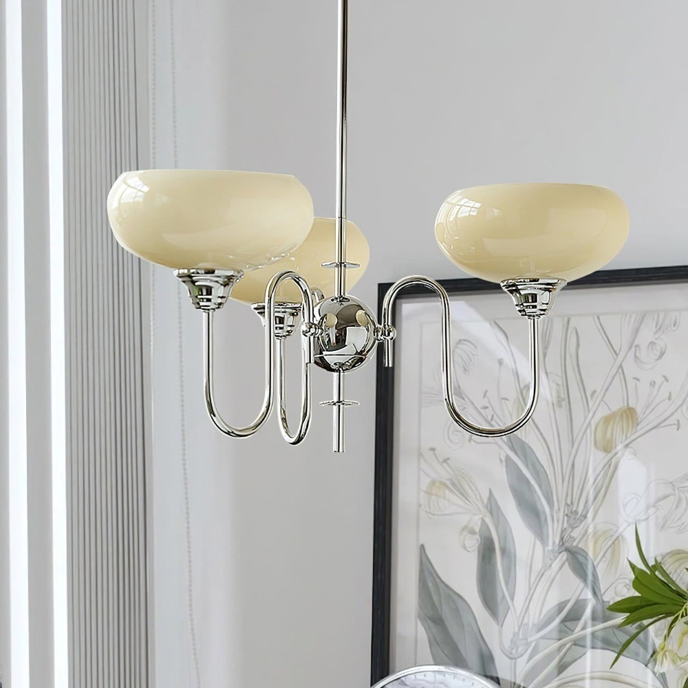 Bubble Creamy Persimmon Glass Chandelier