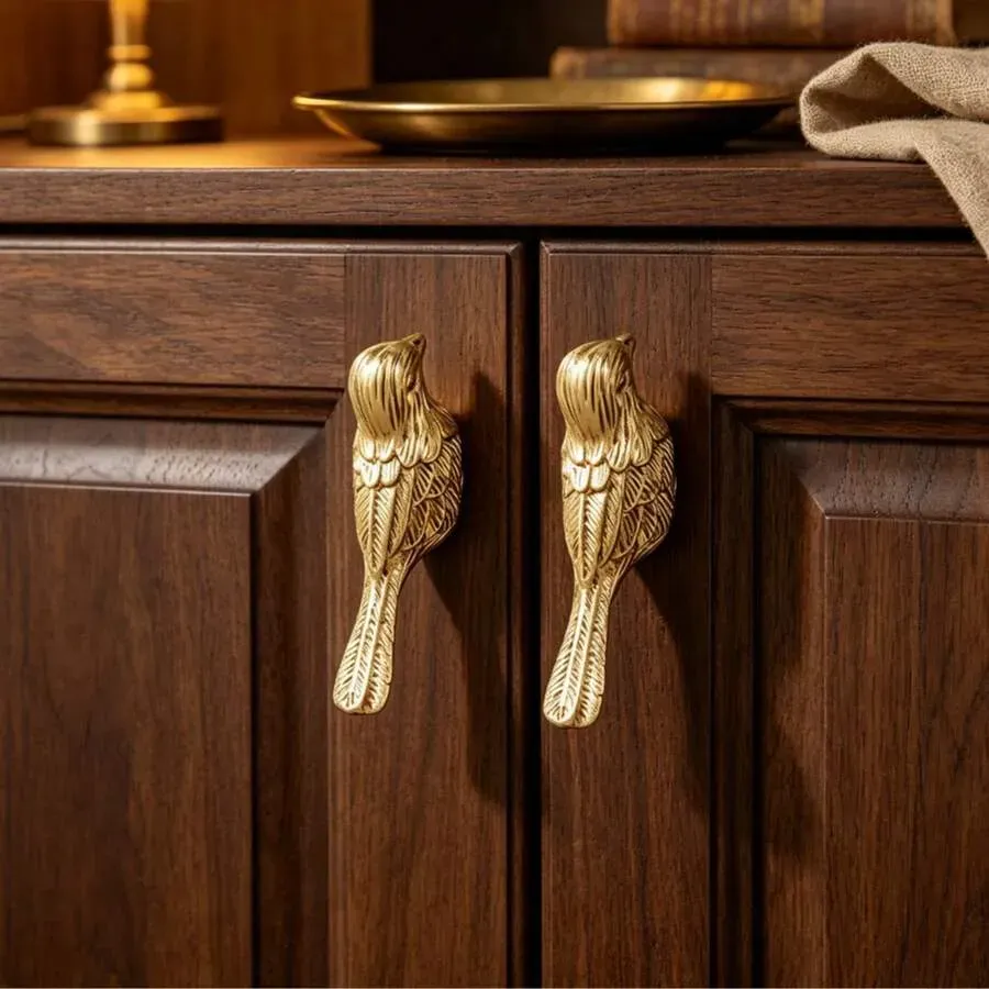 Gold Brass Bird Cabinet Knobs