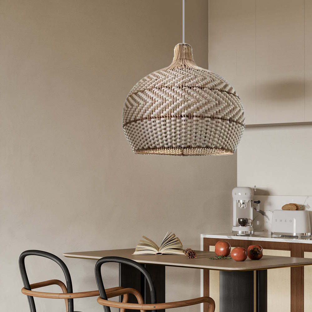 Retro Wicker Rattan Bamboo Pendant Lamp -Homdiy