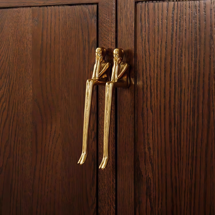 Gold Brass European Thinker Cabinet Pulls And Knobs