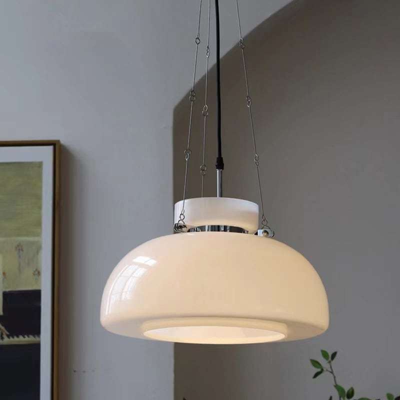 Mid-Century Modern Bauhaus Dome Glass Pendant Light -Homdiy