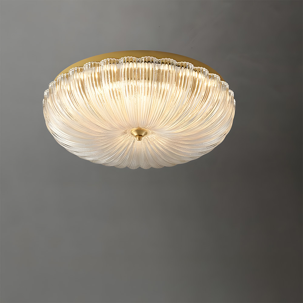 Art Decor Brass Glass Living Room Flush Mount Ceiling Lights