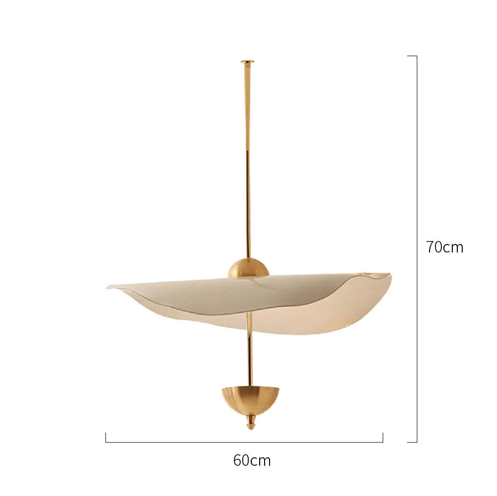 Gold Metal Acrylic Lotus Double Biscuit Pendant Light -Homdiy