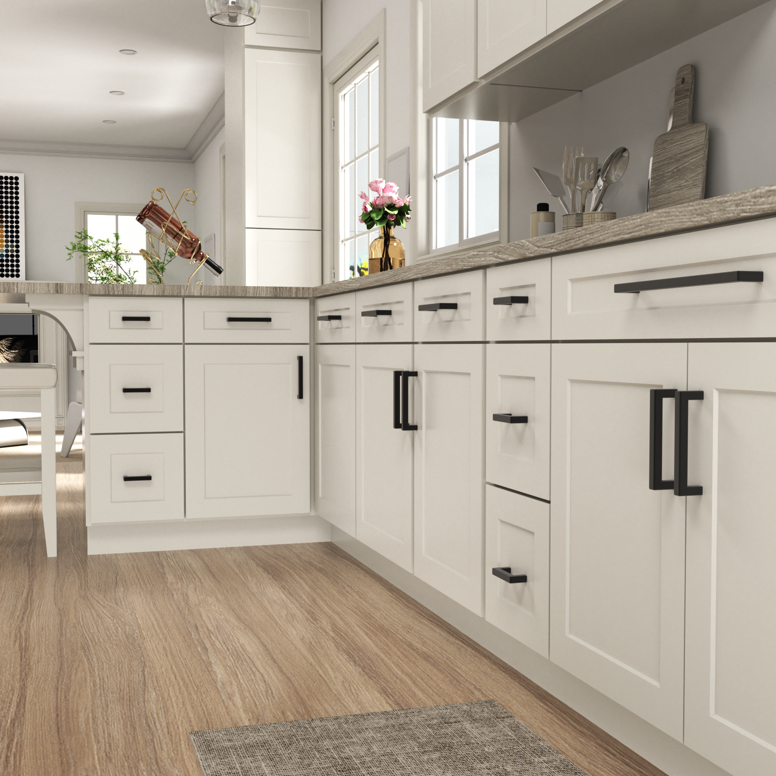 Modern Black Cabinet Pulls Stainless Steel Cabinets Hardware Handles -Homdiy