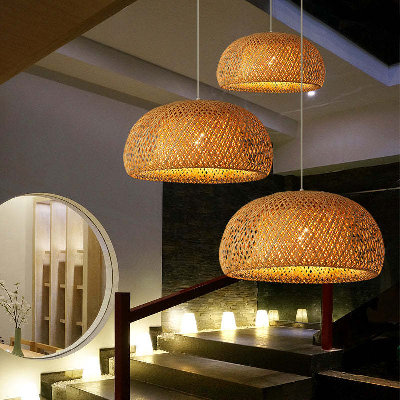 Hand-woven Bamboo Art Pendant Light -Homdiy