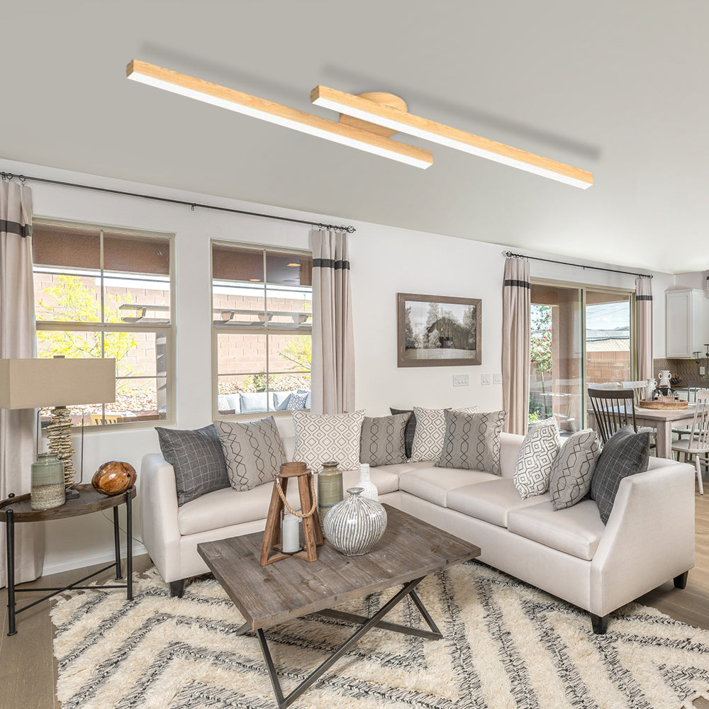 Minimalist Linear Ceiling Lighting Fixture Semi Flush Mount Ceiling Lights for Living Room Bedroom
