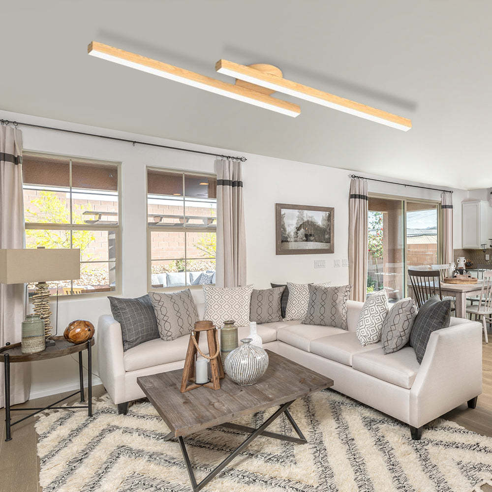 Minimalist Linear Ceiling Lighting Fixture Semi Flush Mount Ceiling Lights for Living Room Bedroom