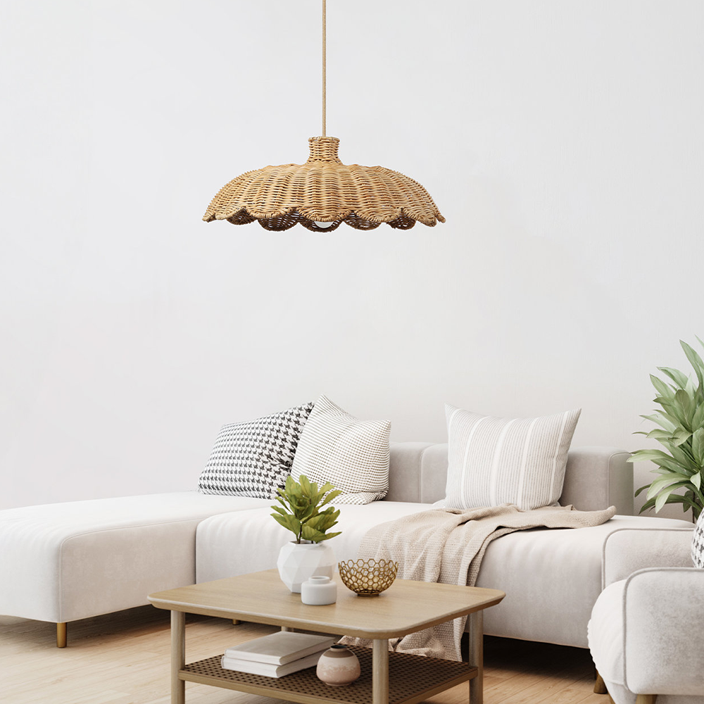 Creative Decor Boho Rattan Pendant Light -Homdiy