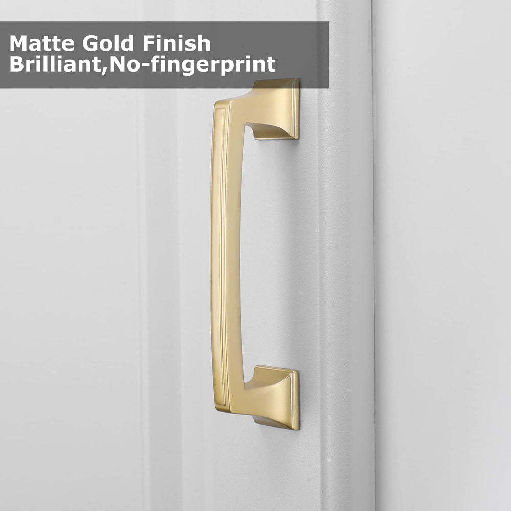 10 Pack Square Bathroom Cabinet Handles Brushed Brass Drawer Pulls for Dresser(LS9136BB) -Homdiy