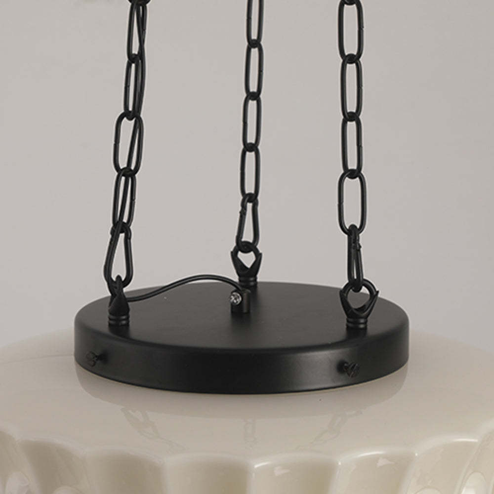 White Vintage Round Pendant Light -Homdiy