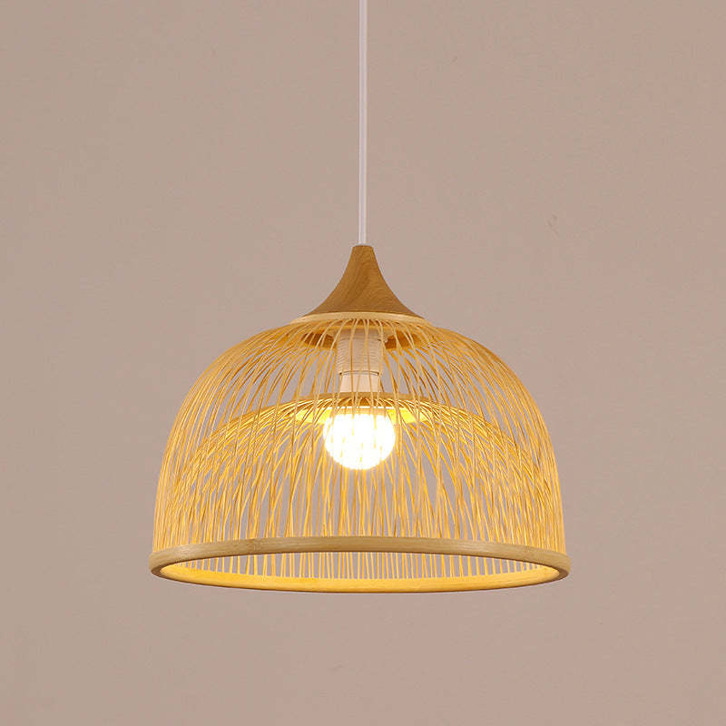 Simple Small Chandelier Decorative Bamboo Woven Pendant Lampshade -Homdiy