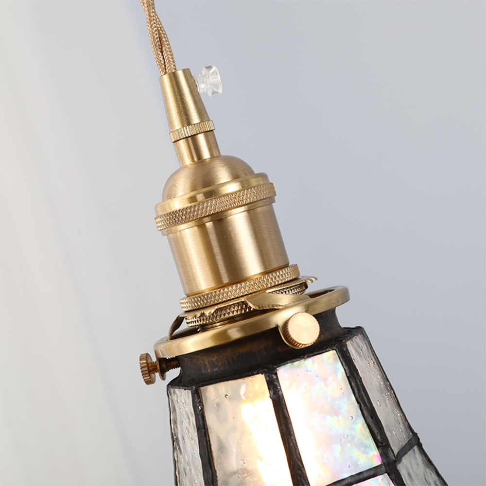 Nordic Simple Cone Tiffany Glass Pendant Light -Homdiy