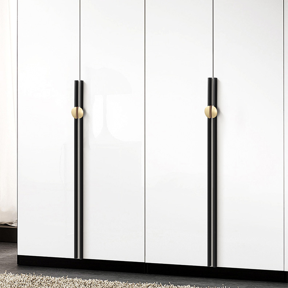 Gold & Black Semicircle Wardrobe Pulls Dresser Drawer Handles -Homdiy