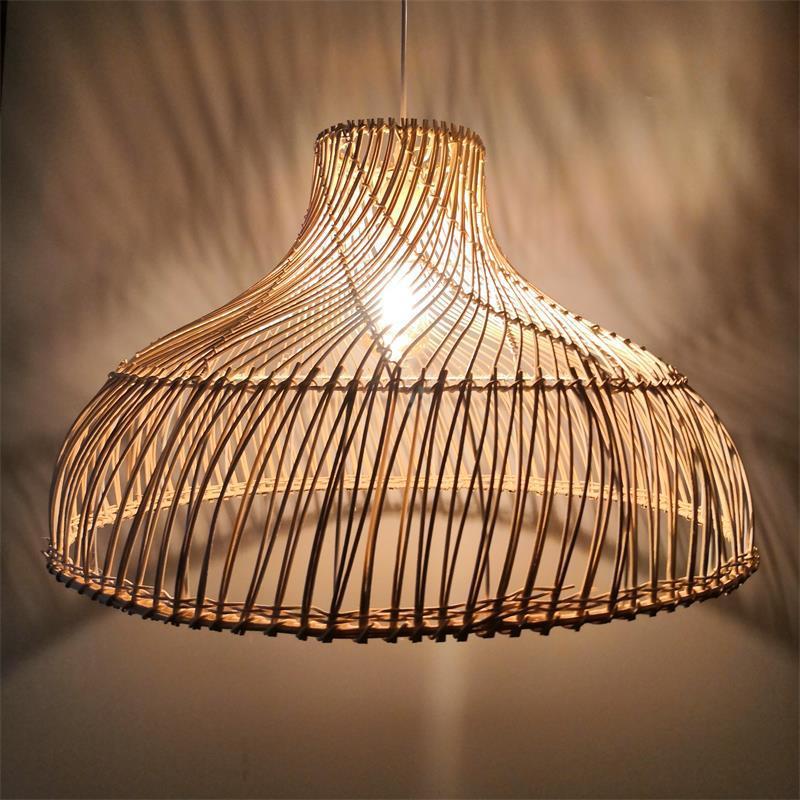 Hand-woven Rattan Pendant Lampshade -Homdiy