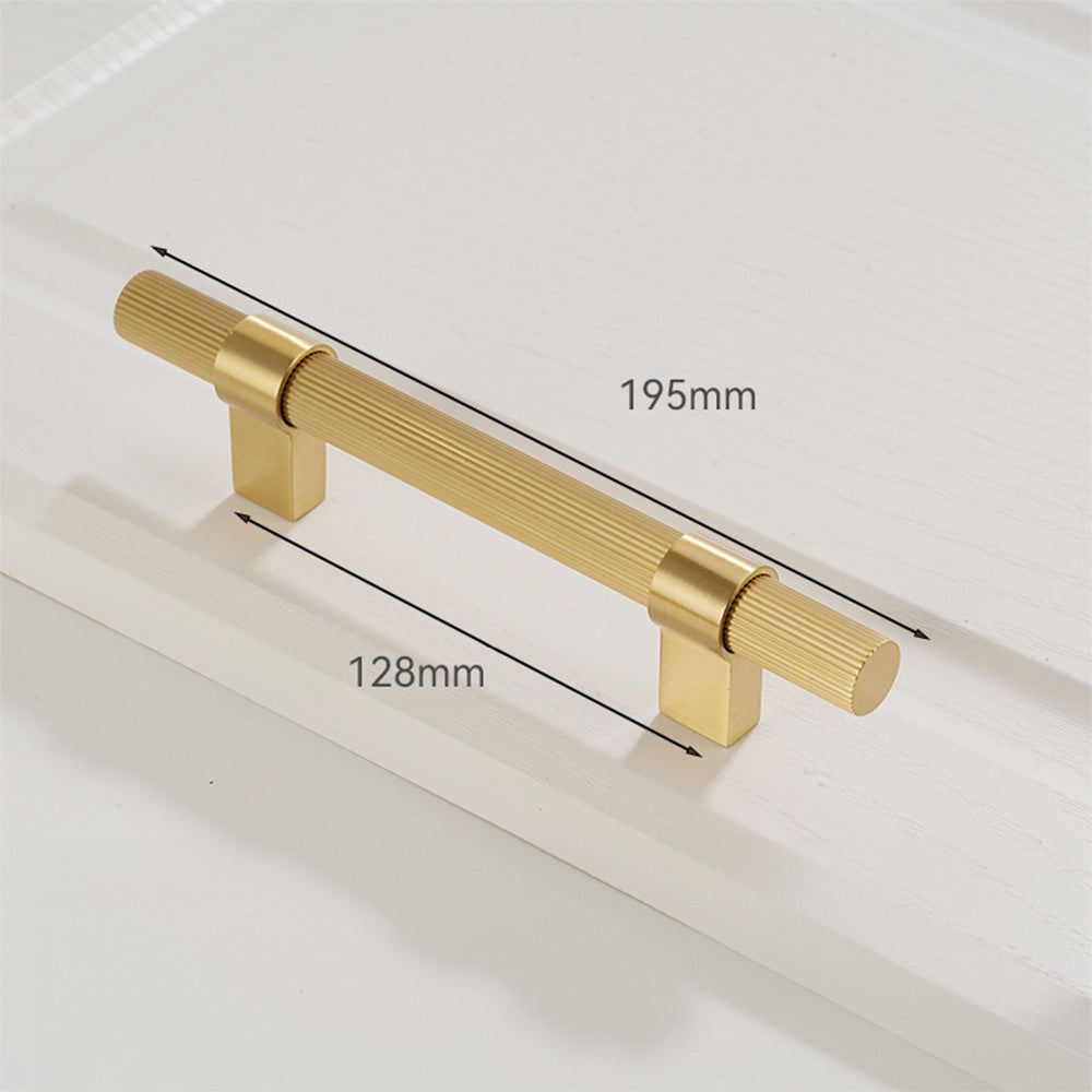 Solid Brass Gold Knurled Hardware Kitchen Cabinet Pulls