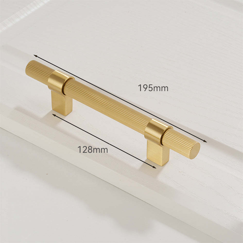 Solid Brass Gold Knurled Hardware Kitchen Cabinet Pulls