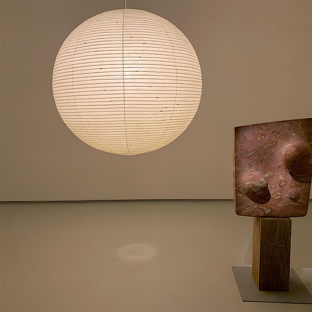 Retro Wabi-sabi Style Rice Paper Ball Pendant Lamp -Homdiy