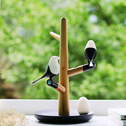 Magpie Bird USB Charger Night Light Small Eggs LED Table Lamp -Homdiy
