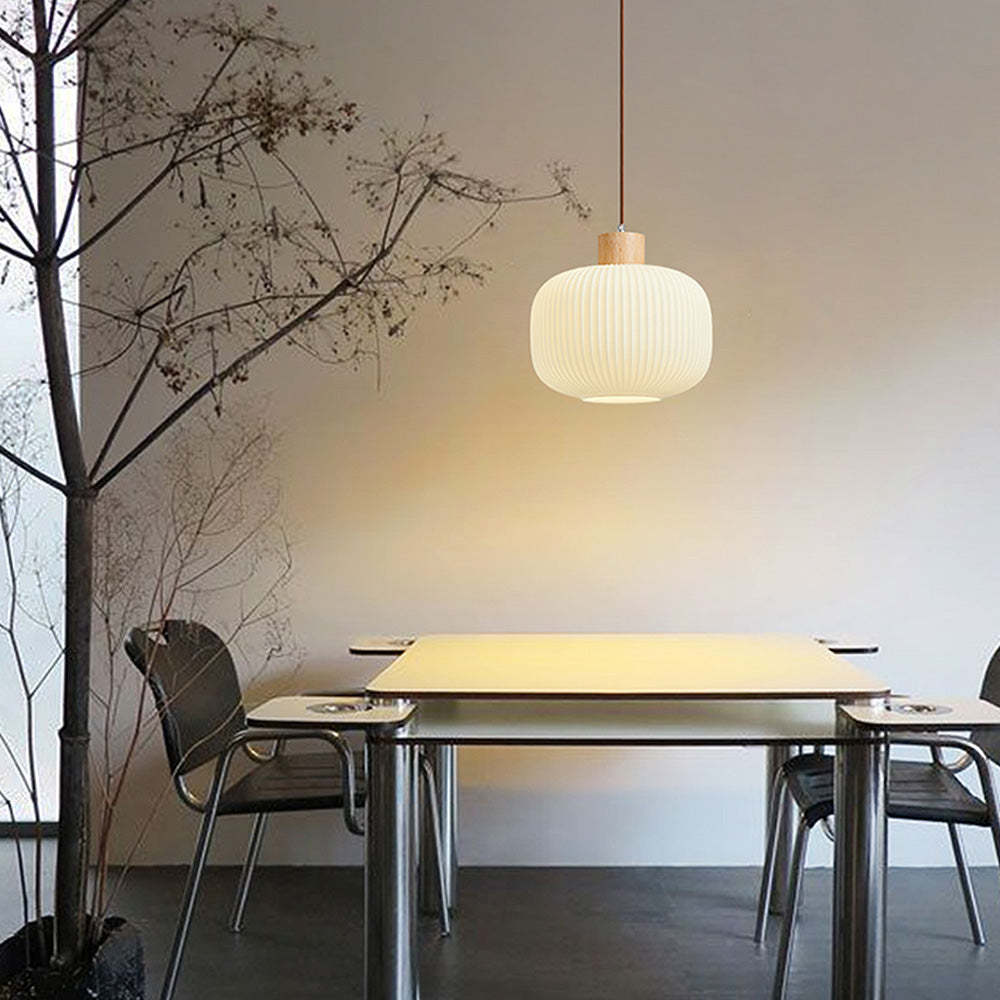 Nordic White Lantern Glass Pendant Lamp -Homdiy