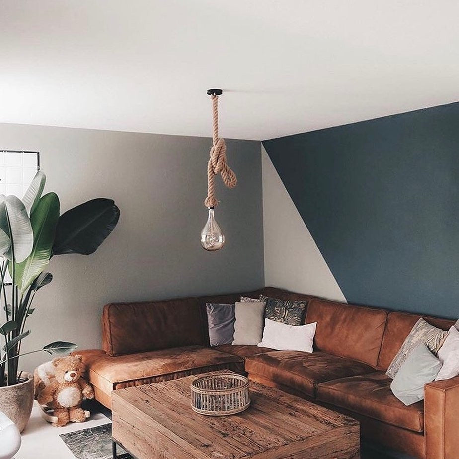 Country Retro Hemp Rope Pendant Light -Homdiy