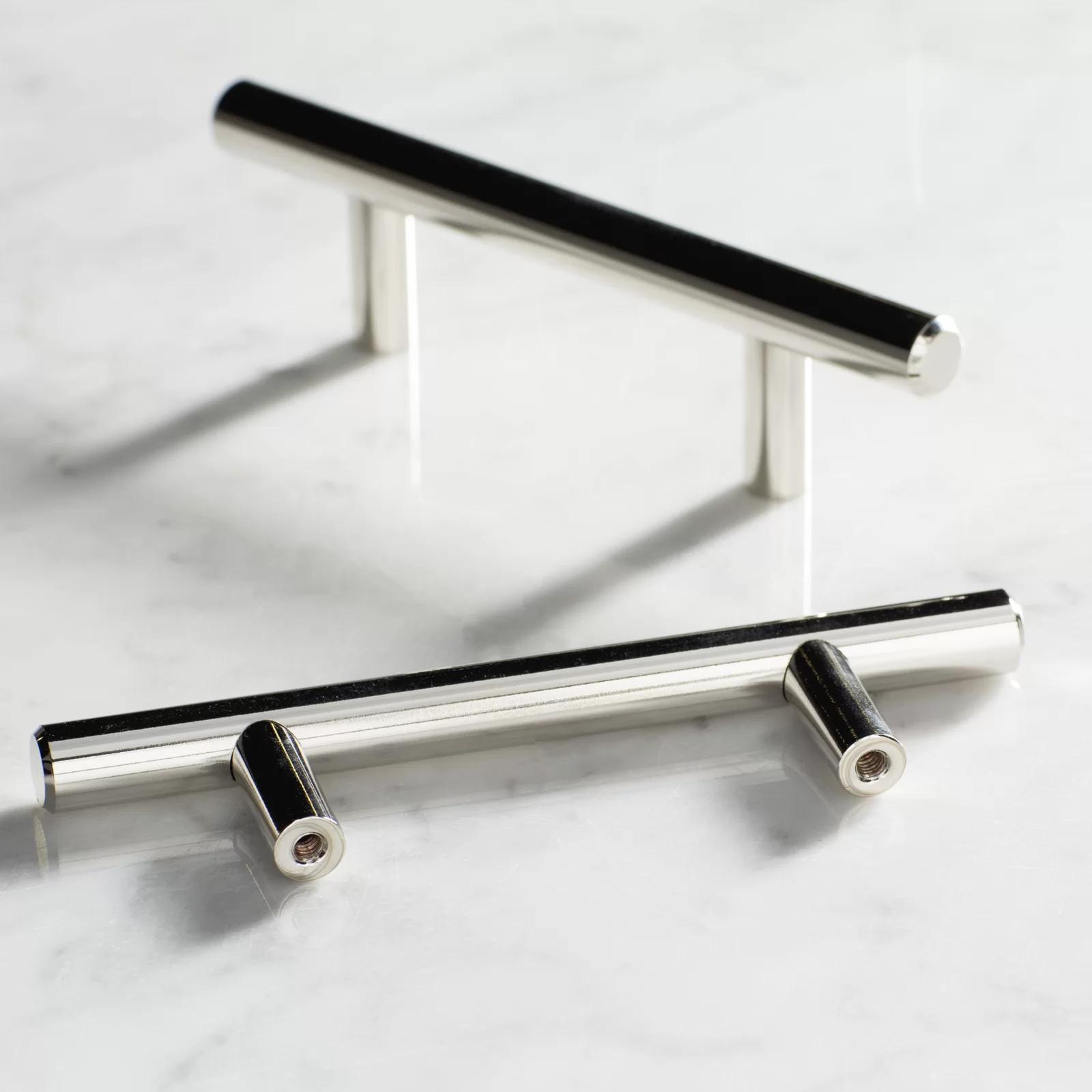 Brushed Nickel Modern Stainless Steel Cabinet Handles T Bar Drawer Pulls -Homdiy
