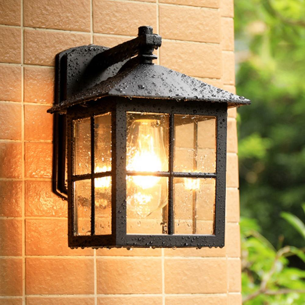 Simple Alessio Black Outdoor Wall Lamp -Homdiy