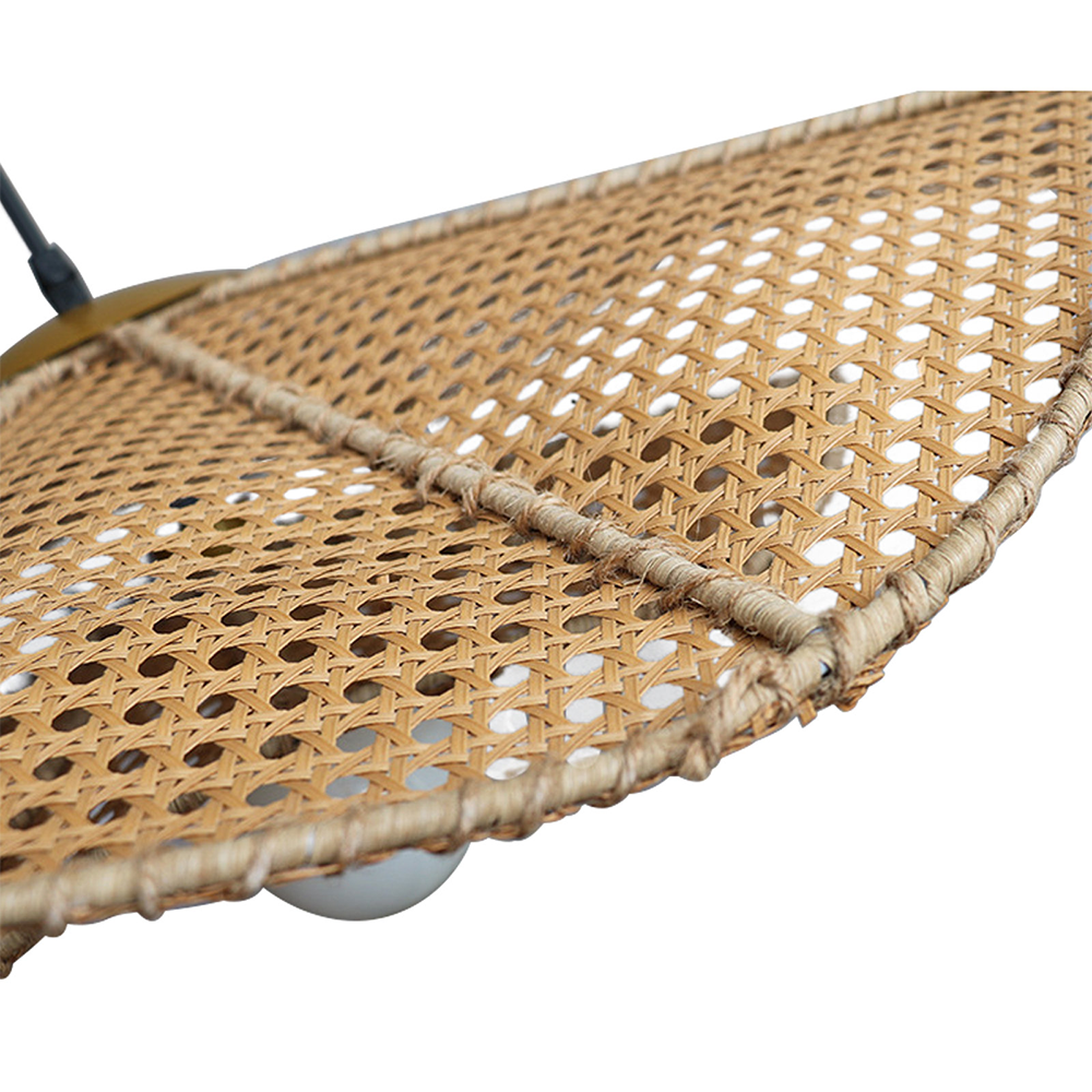 Retro Boho Lotus Leaf Shape Rattan Pendant Light -Homdiy