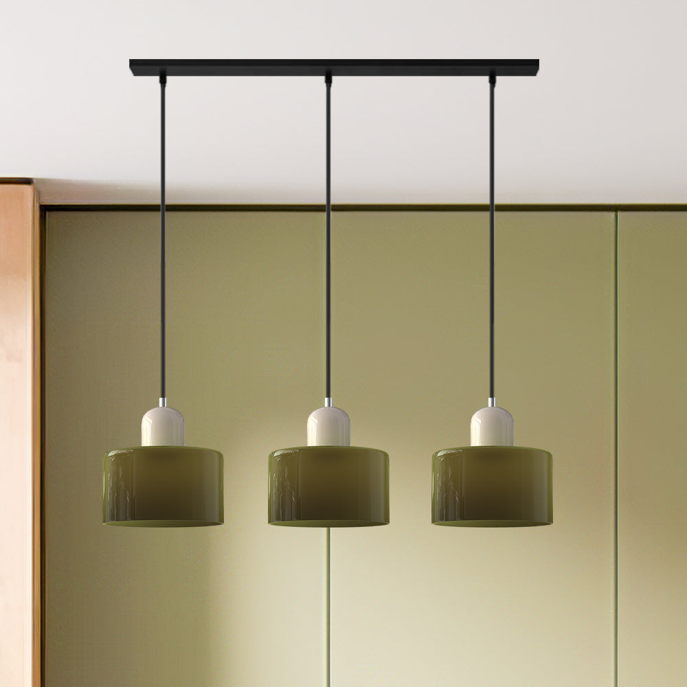 Contemporary 3-Heads Glass Pendant Light For Kitchen