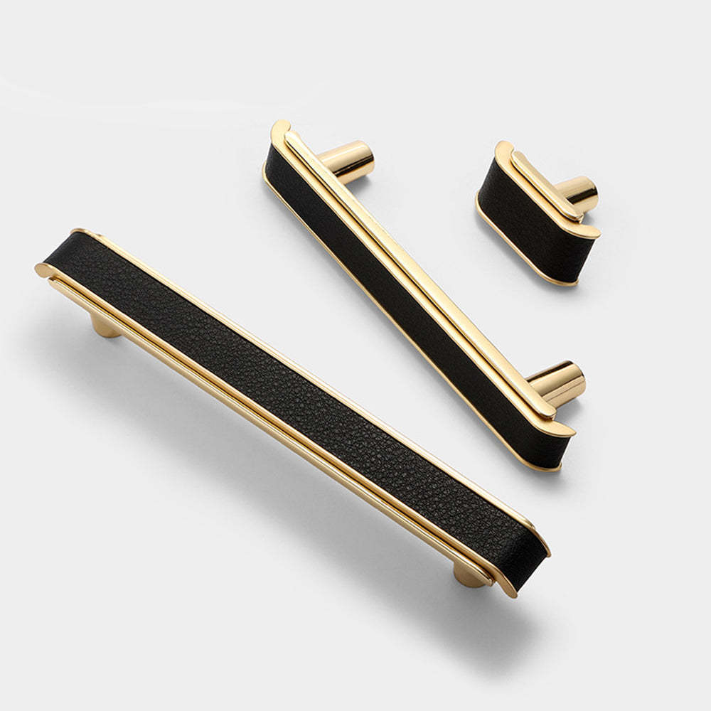 Luxury Leather Pattern Cabinet Pulls -Homdiy